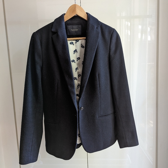 Maison Scotch Navy Wool Blend Blazer, Size 1 - Picture 1 of 8